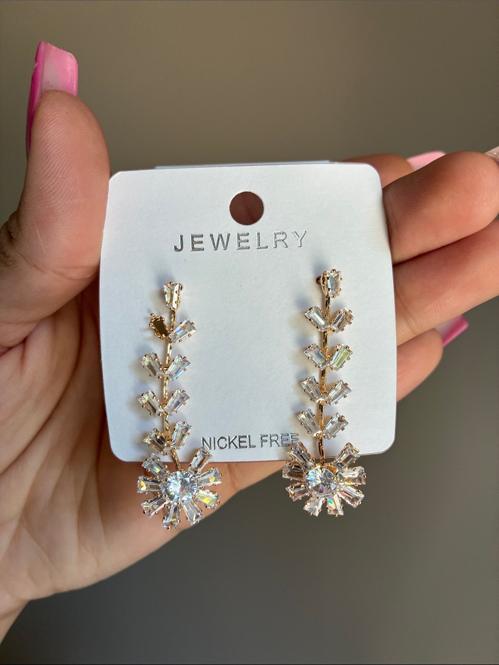 2/$25🎀 Gold and Clear Crystal Drop Earrings